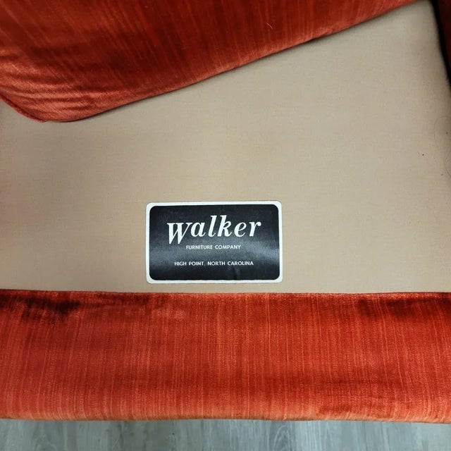 Burnt Orange Queen Anne Wingback Chair by Walker For Sale - Image 8 of 8