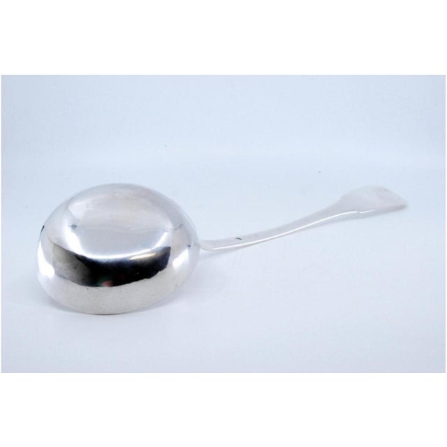 Plain Silver Soup Ladle with Handle For Sale - Image 3 of 10