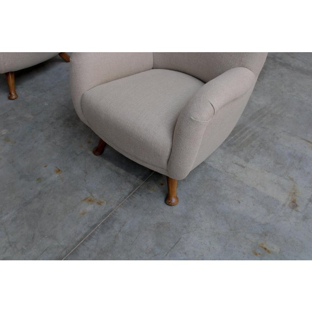 Textile Lounge Chairs from Berga Mobler, Denmark, 1940s, Set of 2 For Sale - Image 7 of 8