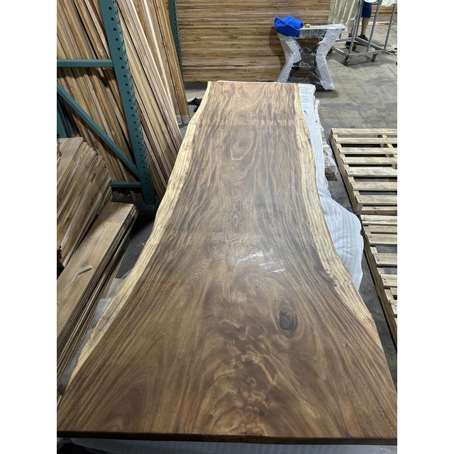 Live Edge Single-Slab Monkeypod Conference Table, 117 in Long, 46 in Wide For Sale - Image 4 of 4