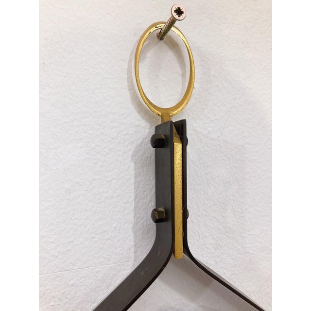 1970s Mid-Century Modern Brass and Steel Drop-Shaped Mirror, 1970s For Sale - Image 5 of 8
