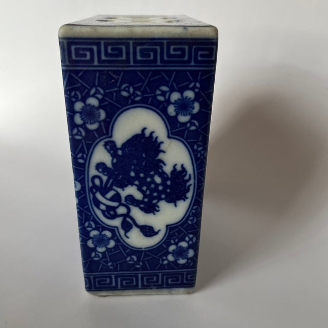 Chinoiserie Antique Chinese Porcelain Pillow For Sale - Image 3 of 9