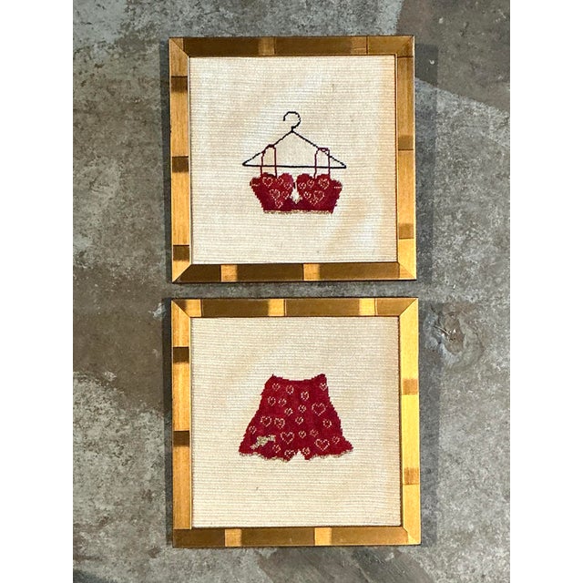 Vintage Original Needlepoint Swimsuit For Sale - Image 9 of 12