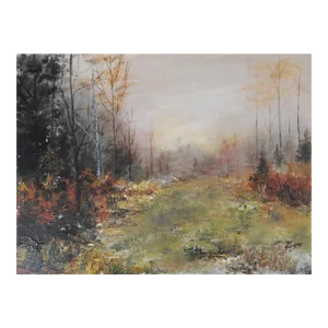 Late 20th Century Impressionist Misty Forest Meadow Painting