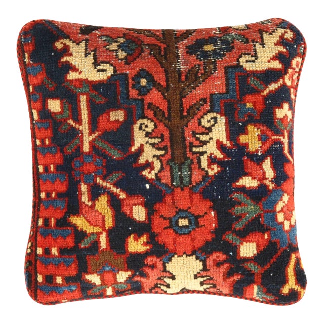 Pasargad Vintage Hand Knotted Farahan Rug Pillow For Sale