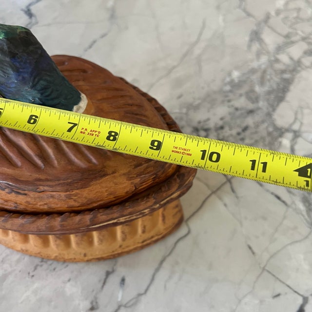 Antique Pillivuyt Tureen Pie Dish With Pheasant Lid "Trompe L'oeil" For Sale - Image 10 of 12
