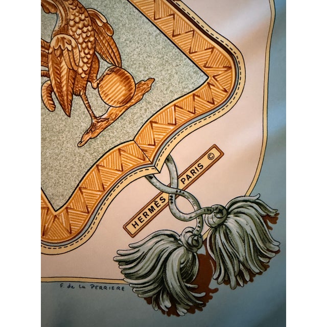 Hermes Les Coqs D’or Silk Scarf 1960 Designed by Françoise De La Perriere For Sale - Image 11 of 12