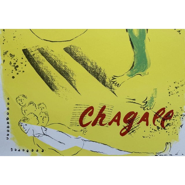 Marc Chagall, The Yellow Background, 1969, Original Lithograph For Sale - Image 4 of 6