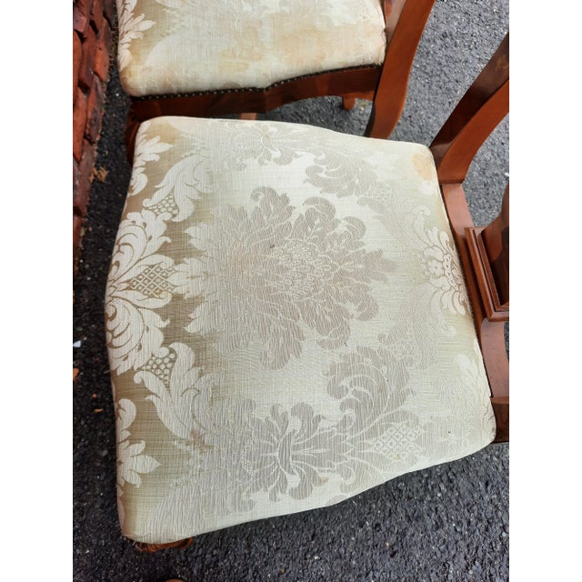 Brown 1970s Vintage Italian Marquetry Chairs - a Pair For Sale - Image 8 of 12