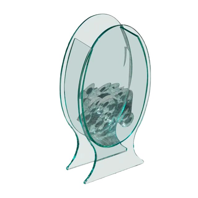 Oval Crystal Vase, 1980s For Sale