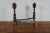 Late 18th Century Antique Georgian Wrought Iron Brass Hearthware Fire Dogs Andirons- Set of 2 For Sale - Image 4 of 12