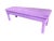 Vintage purple plush fabric upholstered parsons bench from the 1980's. The bench is upholstered in a soft plush purple...