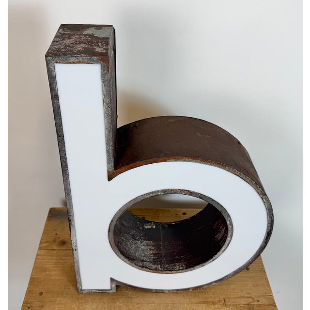Metal Vintage Illuminated Advertising Letter B, 1960s For Sale - Image 7 of 16