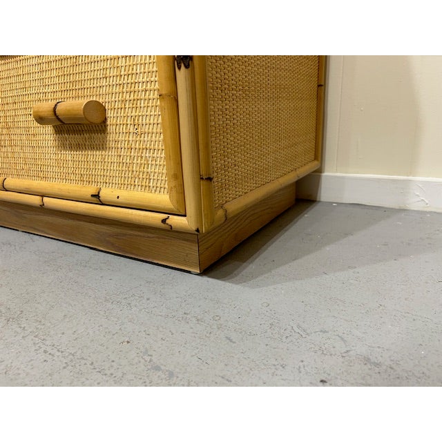 Wood Late 20th Century Bielecky Brothers Cane Rattan Bamboo Chest For Sale - Image 7 of 7