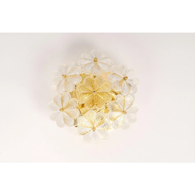 Petite German Glass Flower Wall Light by Ernst Palme, 1970s For Sale - Image 4 of 11