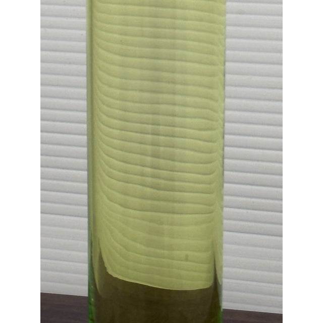 Cylindrical Lime Green Tall Vase For Sale - Image 10 of 12
