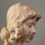Antique Art Nouveau Hand Carved Alabaster Bust of a Young Woman With Marble Stand For Sale - Image 10 of 10