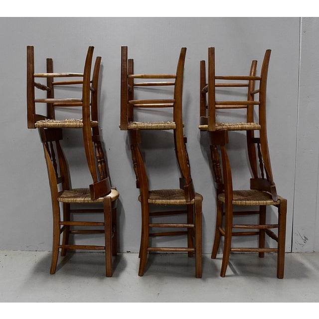 Late 19th Century Dining Chairs in Blonde Cherry, Set of 6 For Sale - Image 12 of 18