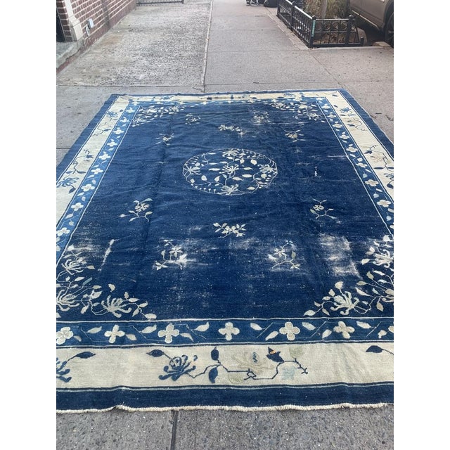 Textile 1900s, Handmade Antique Peking Chinese Rug 9.2' X 12.4' For Sale - Image 7 of 11