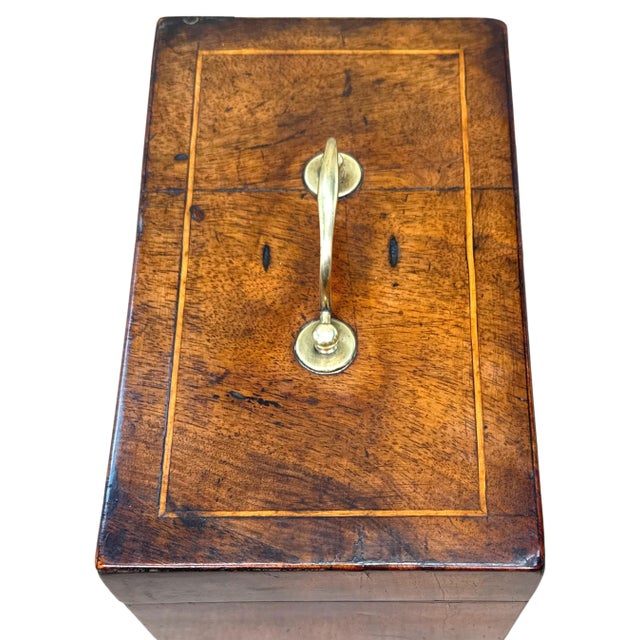 Wood Georgian Walnut Rectangular Tea Caddy, 18th Century For Sale - Image 7 of 15