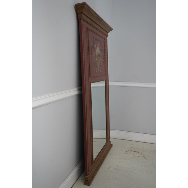 Age: C.1999 Details: Nice Crackle Painted Finish Quality Construction Large Impressive Mirror Hand Painted Artist Signed...