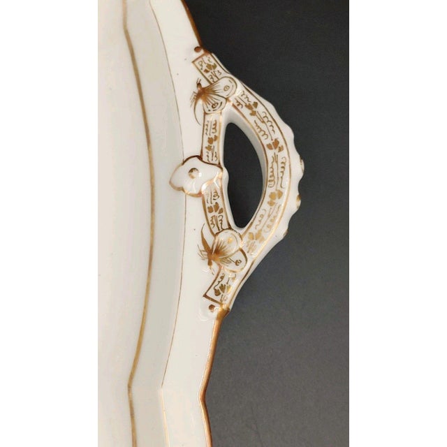 Charles Fields Haviland Late 19th Century CFH Charles Field Haviland Limoges Tray Floral Gold Gilt Victorian Hand Painted For Sale - Image 4 of 12