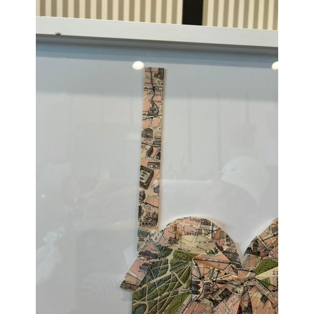2010s Framed Dress Handmade From a Vintage Map of Paris For Sale - Image 5 of 8