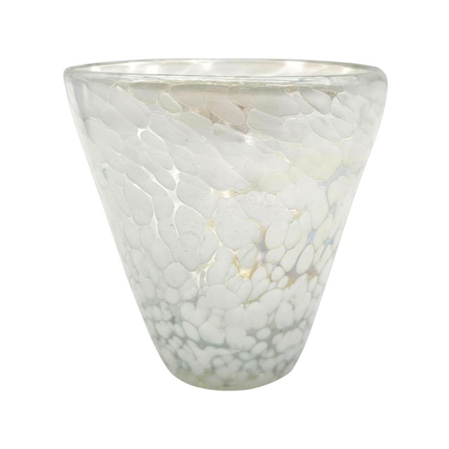 Set of Four Hand-Blown Frit Glass Tumblers in Blue and White For Sale - Image 14 of 14