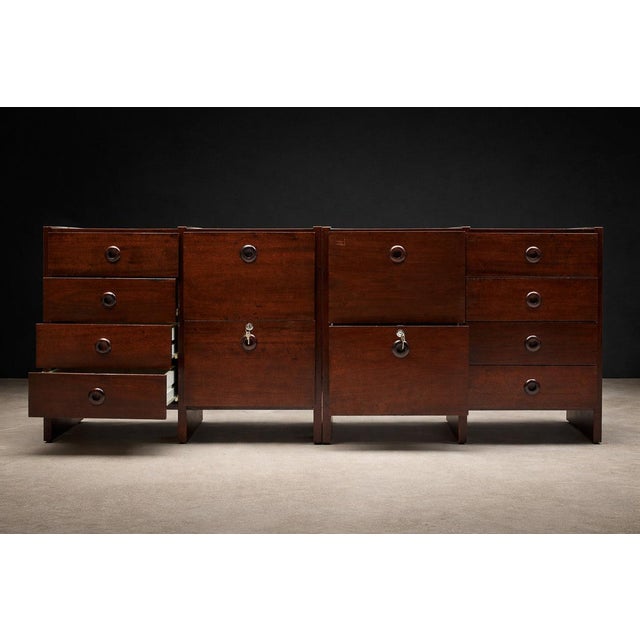 Geraldo De Barros Brazilian Modern Office Cabinet in Rosewood, Hobjeto, 1970s, Pair For Sale - Image 14 of 15