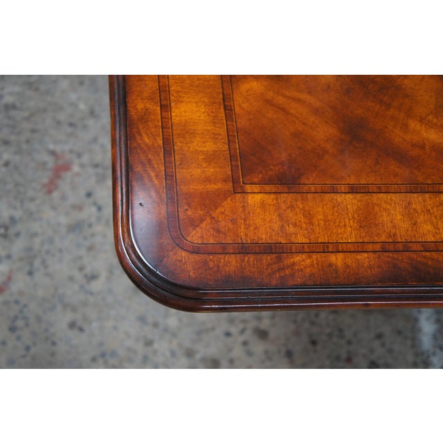 Theodore Alexander Theodore Alexander English Regency Mahogany Burl Double Pedestal Dining Table For Sale - Image 4 of 14