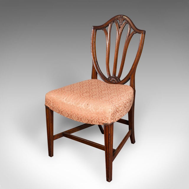 Late 18th Century Pair of Antique Hepplewhite Side Chairs, English, Fruitwood, Hall Seat, Georgian For Sale - Image 5 of 12