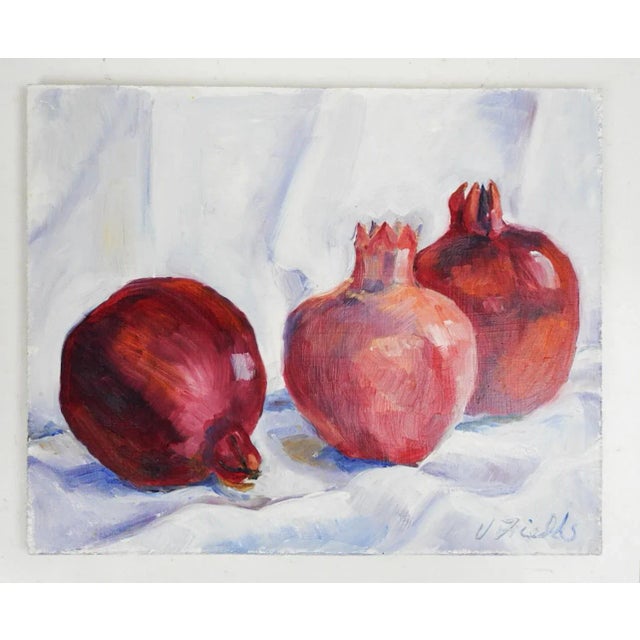 Contemporary Contemporary Pomegranate Still Life Painting For Sale - Image 3 of 4