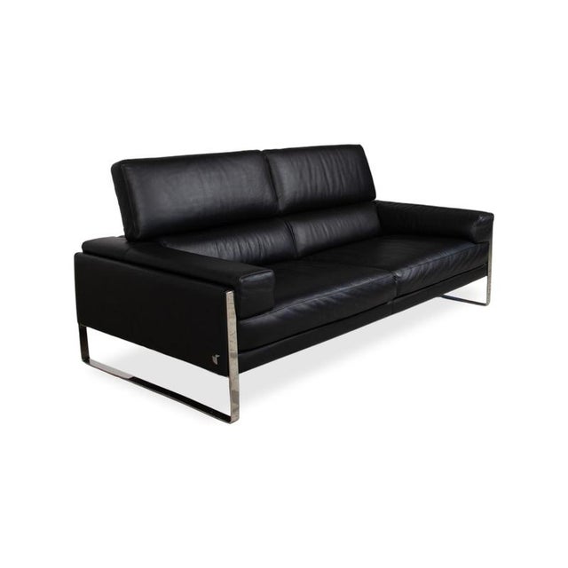 Romeo 2-Seater Sofa in Black Leather and Chrome from Calia For Sale - Image 4 of 17