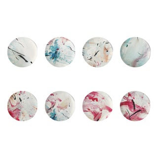 Limited Edition Set of 8 "Love Liberates" Fine Bone China Plates by Fanyu Lin For Sale
