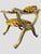 Vintage Curule Style Chair Pair Newly Upholstered Silk Tiger Velvet For Sale - Image 10 of 15