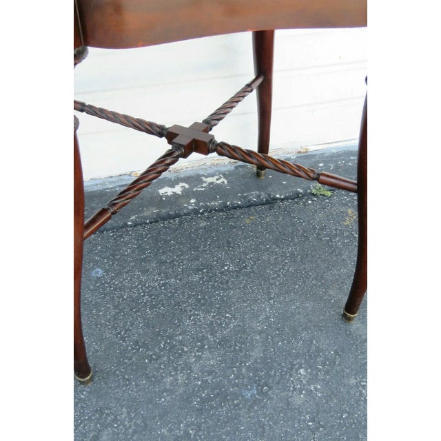 Flame Mahogany Leather Top Side End Table For Sale - Image 4 of 11