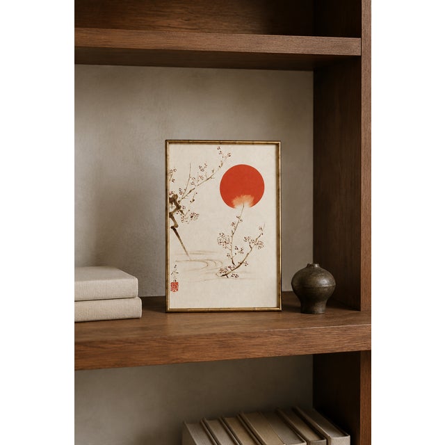 Contemporary 19th Century Sun and Plum Branches Japanese Botanical Fine Art Print by Shibata Zeshin — 8" X 12" For Sale - Image 3 of 9