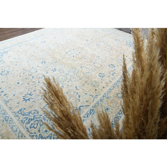 1970s Vintage Persian Handmade Wool Cotton Beige Area Rug For Sale - Image 11 of 11