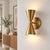 Not Yet Made - Made To Order Handcrafted Brass Double-Cone Wall Sconces Sculptural Bedroom & Living Room Lighting - Set of 2 For Sale - Image 5 of 7
