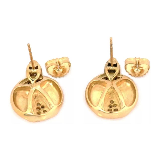 Movado Diamonds 18k Yellow Gold Dangle Earrings, 2 Pieces For Sale - Image 4 of 6