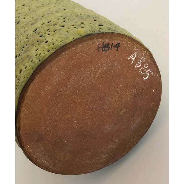 Ceramic Vintage Signed Fat Lava Vessel Vase, 19 Inches For Sale - Image 7 of 9