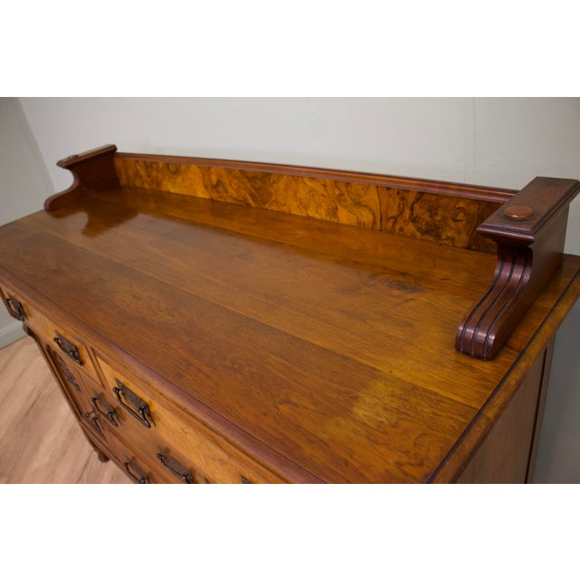 Wood Antique Art Nouveau Walnut Sideboard, 1900s For Sale - Image 7 of 11