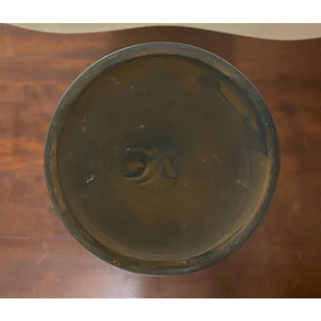 Antique Tiffany Style Glass Vase Incased in Bronze For Sale In Chicago - Image 6 of 7