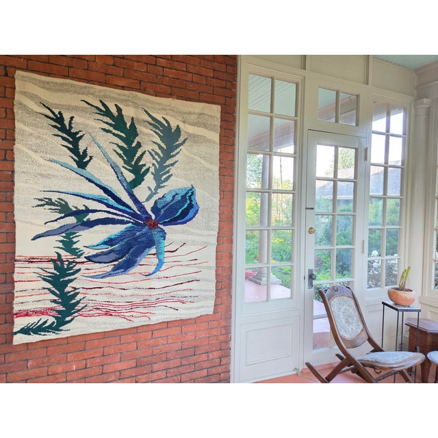 1980s Primitive Flower From Primitive Flower Series: Hand Woven Tapestry For Sale In Philadelphia - Image 6 of 9