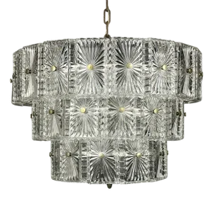 Large Vintage Crystal Chandelier, Italy, 1960s