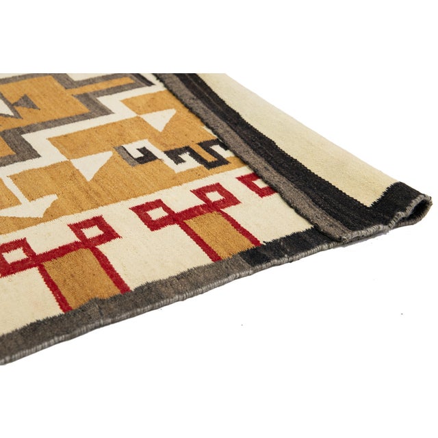 Native American 4 X7 Vintage Navajo Native American Indian Tribal Wool Rug For Sale - Image 3 of 10