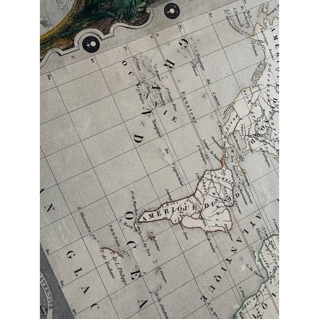 Tan 19th Century Hand Colored Map Engraving by Victor Lavasseur For Sale - Image 8 of 18