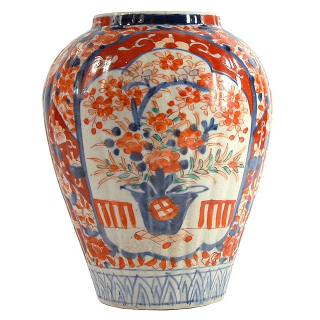 Japanese Ceramic Hand Painted Imari Vase, 1890s For Sale - Image 11 of 11