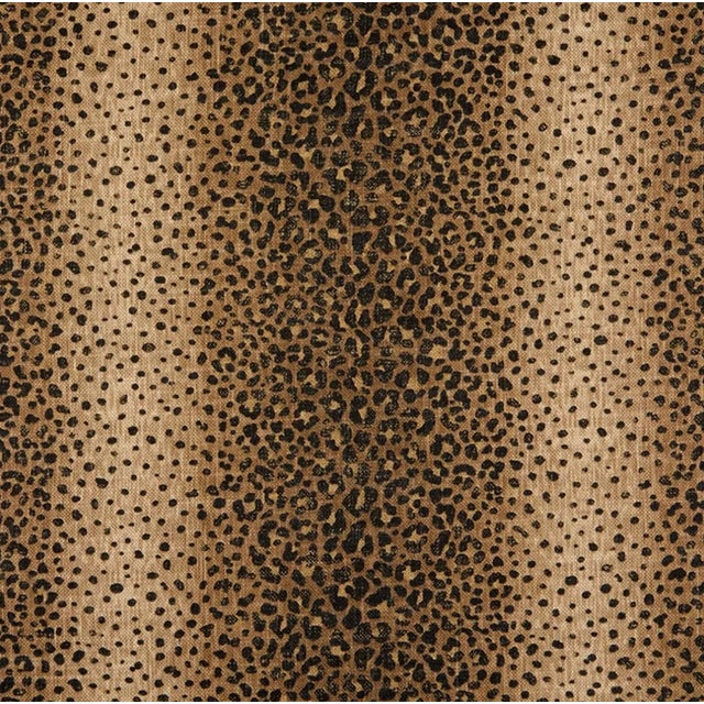 Contemporary Matthew Izzo Home - X Side Stool in Cheetah Velvet Upholstery and Polished Nickel Base For Sale - Image 3 of 4