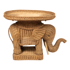Rattan & Wicker Elephant Coffee Table in the style of Vivai Del Sud, Italy, 1960s